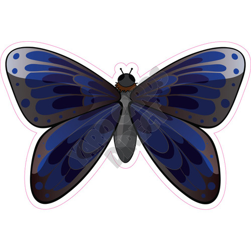 Butterfly - Dark Blue - Style A - Yard Card