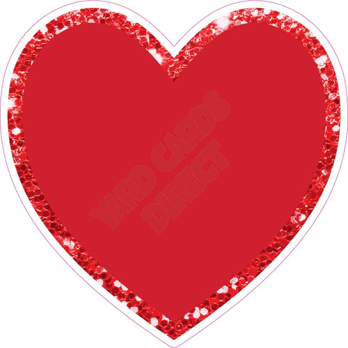 Heart - Style A - Chunky Glitter Red - Yard Card