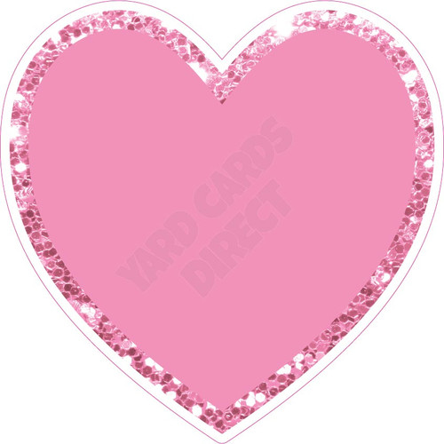 Heart - Style A - Chunky Glitter Light Pink - Yard Card