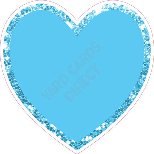 Heart - Style A - Chunky Glitter Light Blue - Yard Card