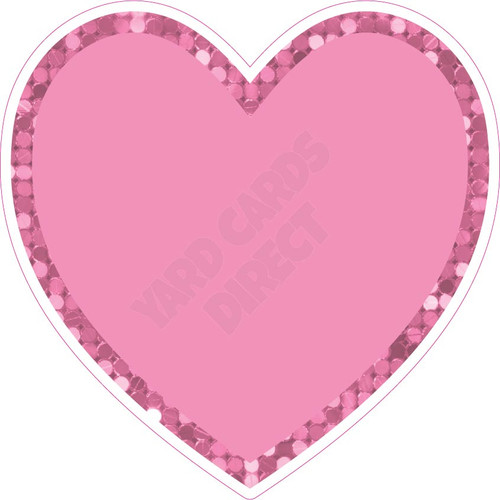 Heart - Style A - Large Sequin Light Pink - Yard Card