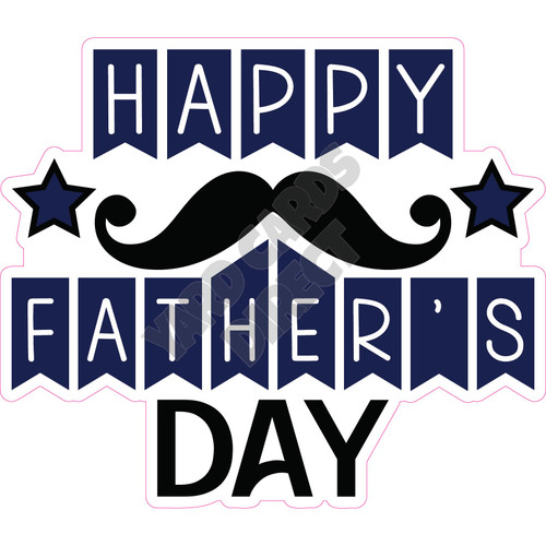 Statement - Happy Fathers Day - Dark Blue - Style C - Yard Card