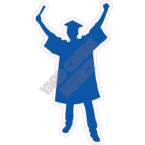 Graduation - Medium Blue - Silhouette - Style A