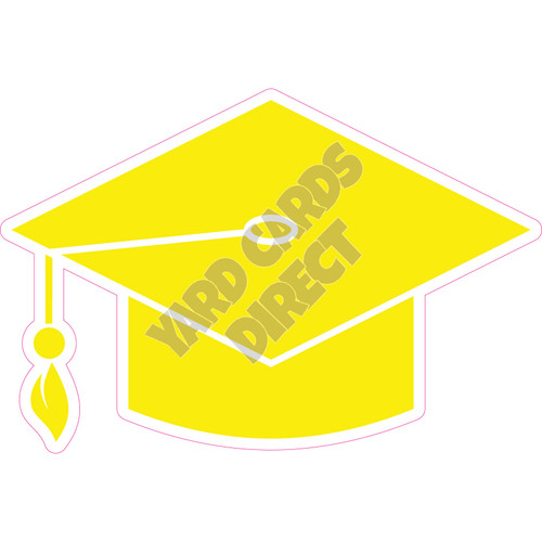 Graduation Hat - Yellow - Style C - Yard Card