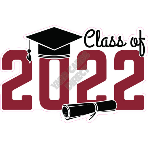 Statement - Class Of 2022 - Burgundy - Style A - Yard Card