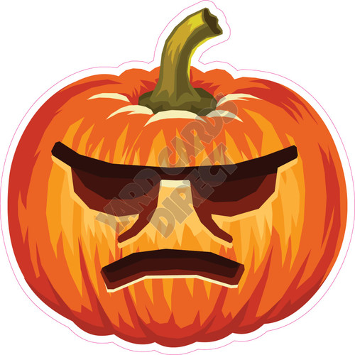 Pumpkin With Face - Orange - Style C - Yard Card