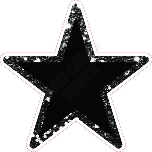 Star - Style A - Chunky Glitter Black  - Yard Card