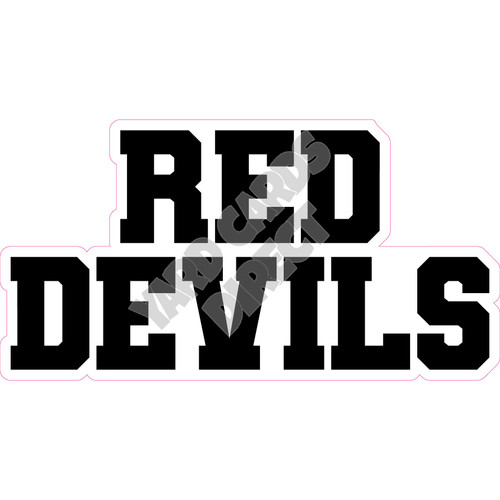 Statement - Mascot - Red Devils - Black - Style A - Yard Card