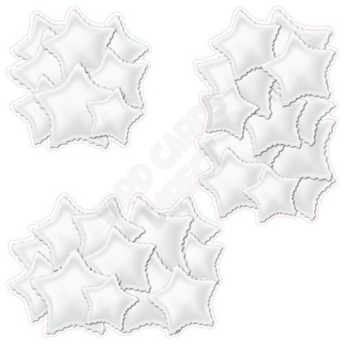 Foil Star Cluster - White - Yard Card