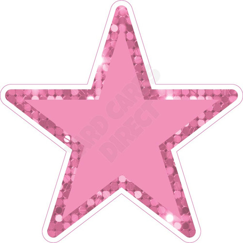 Star - Style A - Large Sequin Light Pink - Yard Card