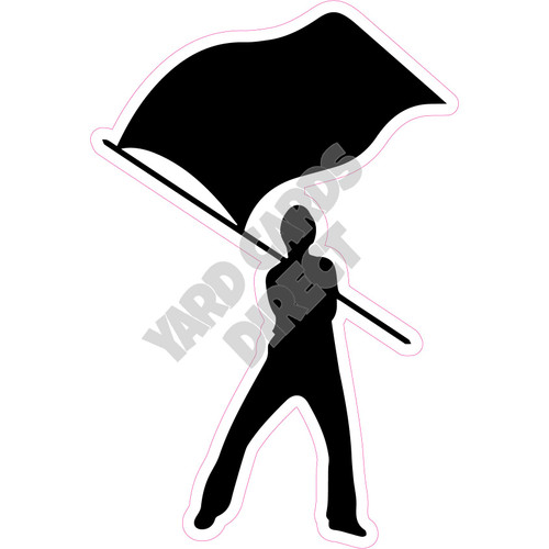 Silhouette - Color Guard Boy - Black - Style A - Yard Card