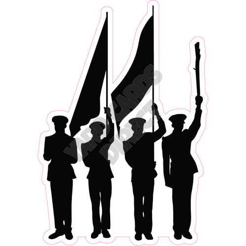Silhouette - Color Guard Soldiers - Black - Style A - Yard Card