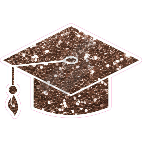 Graduation Hat - Chunky Glitter Brown - Style C - Yard Card