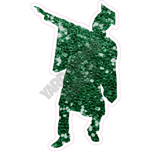 Graduation - Chunky Glitter Dark Green - Silhouette - Style B