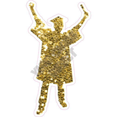 Graduation - Chunky Glitter Yellow Gold - Silhouette - Style A