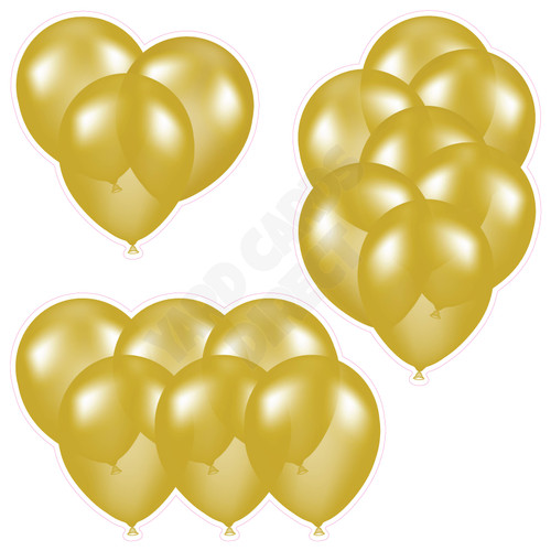 Balloon Cluster - Yellow Gold - Yard Card