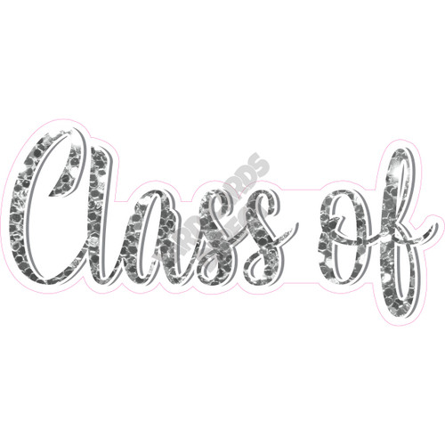 Statement - Class Of - Chunky Glitter Silver - Style A - Yard Card