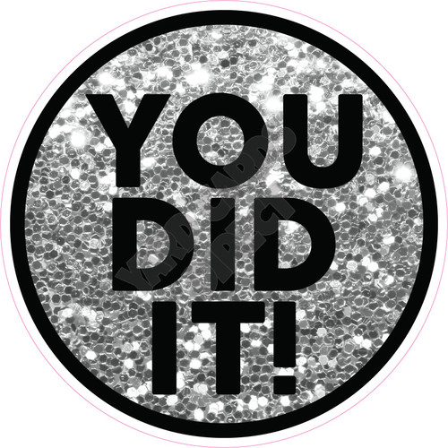 Statement - You Did It! - Chunky Glitter Silver - Style A - Yard Card