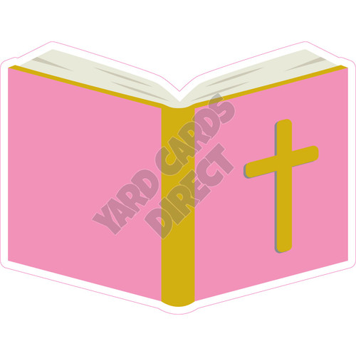 Open Bible - Light Pink - Style A - Yard Card