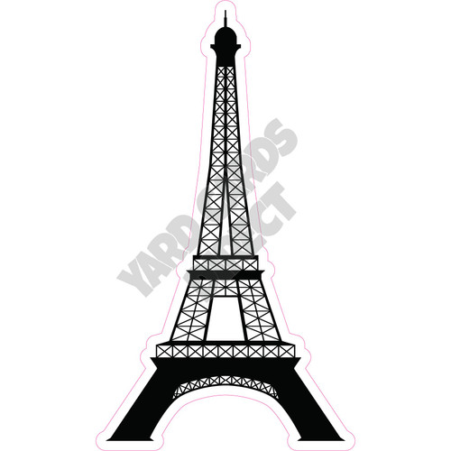 Silhouette - Eiffel Tower - Black - Style A - Yard Card