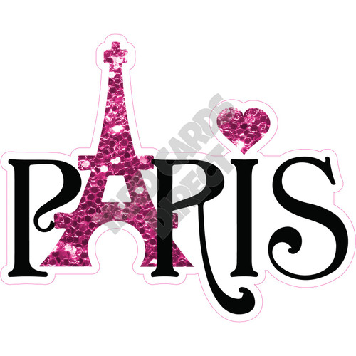 Statement - Paris - Hot Pink Chunky Glitter - Style B - Yard Card