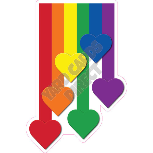 Pride Hearts Banner - Style A - Yard Card