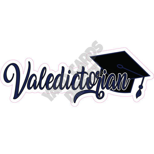 Statement - Valedictorian - Dark Blue - Style A - Yard Card