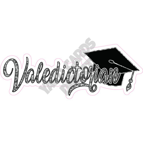 Statement - Valedictorian - Chunky Glitter Silver - Style A - Yard Card