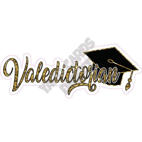 Statement - Valedictorian - Chunky Glitter Yellow Gold - Style A - Yard Card