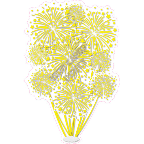 Firework Cluster - Solid Yellow - Yard Card