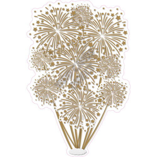 Firework Cluster - Solid Old Gold -  Yard Card