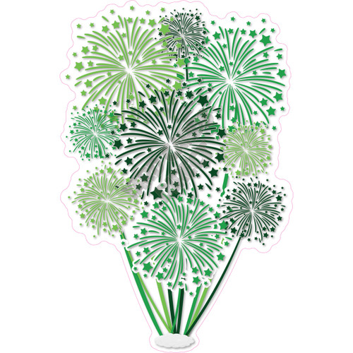 Firework Cluster - Solid Dark Green, Light Green & Medium Green - Yard Card