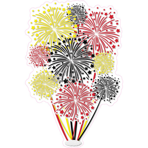 Firework Cluster - Solid Red, Yellow & Black - Yard Card