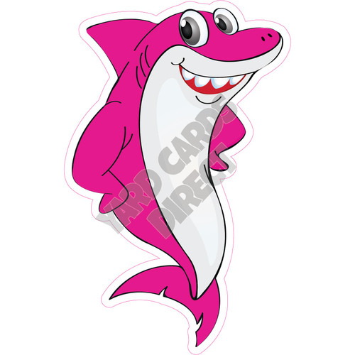 Shark - Hot Pink - Style A - Yard Card
