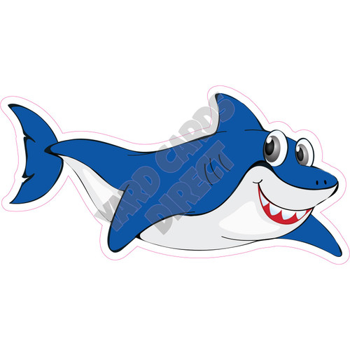 Shark - Medium Blue - Style C - Yard Card