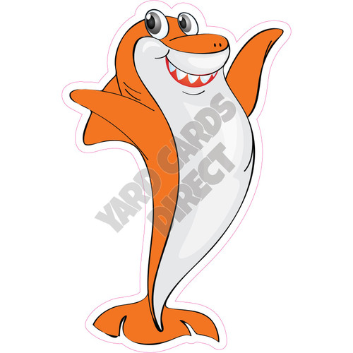 Shark - Orange - Style B - Yard Card