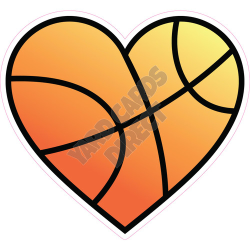 Basketball Heart - Style A - Yard Card