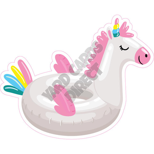 Unicorn Pool Float - Style A - Yard Card