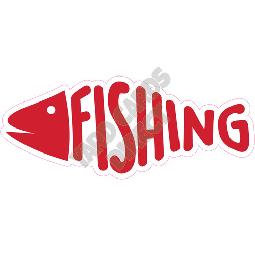 Statement - Fishing - Red - Style A - Yard Card