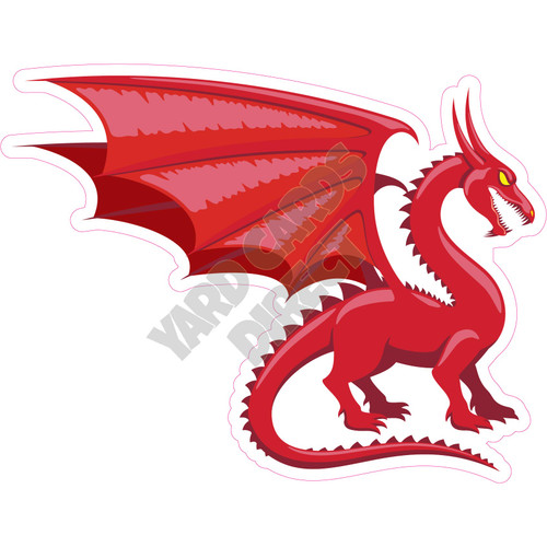 Dragon - Red - Style D - Yard Card