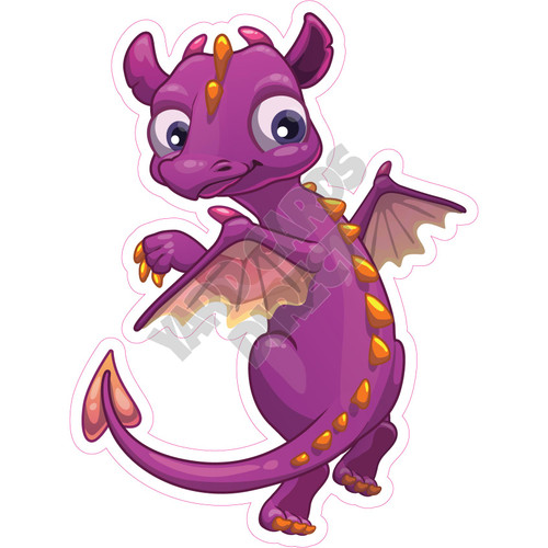 Baby Dragon - Purple - Style A - Yard Card