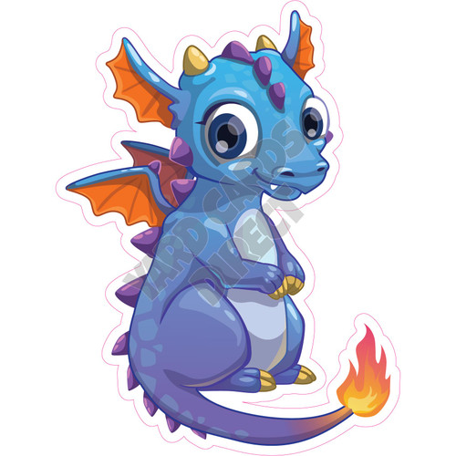 Baby Dragon - Medium Blue - Style A - Yard Card