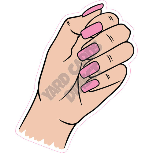 Acrylic Nails Light Skin - Light Pink - Style A - Yard Card