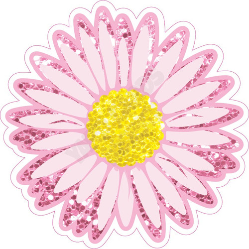 Flower - Style A - Chunky Glitter Light Pink - Yard Card