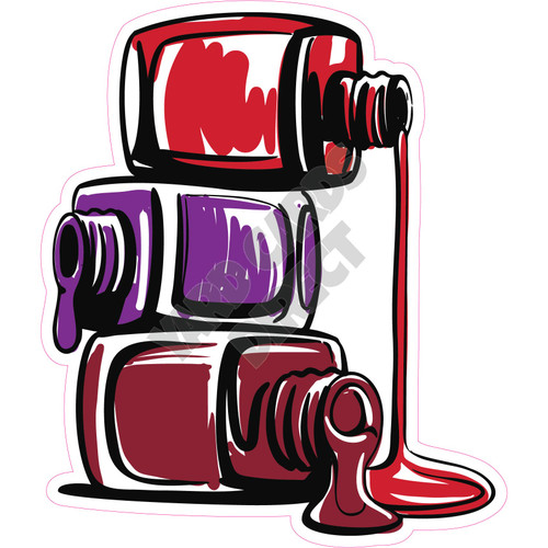 Nail Polish - Burgundy, Purple & Red - Style A - Yard Card