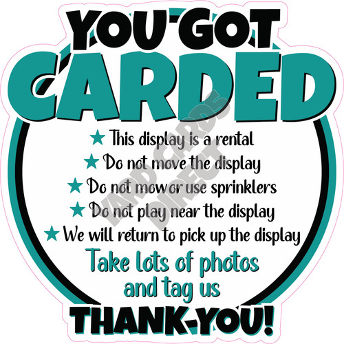 Round You Got Carded - Teal - Style A - Yard Card