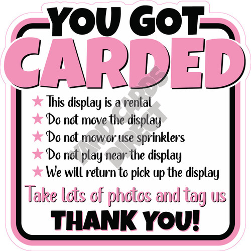 Square You Got Carded - Light Pink - Style A - Yard Card