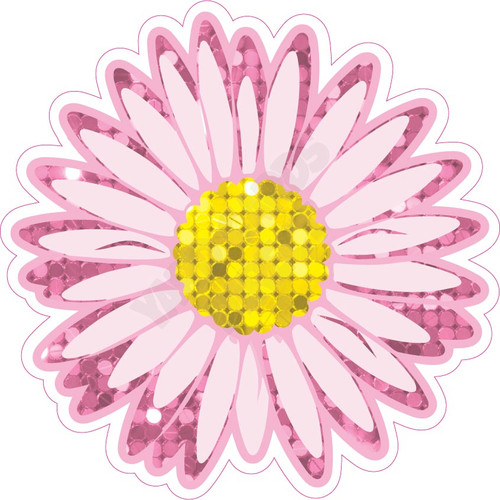 Flower - Style A - Large Sequin Light Pink - Yard Card