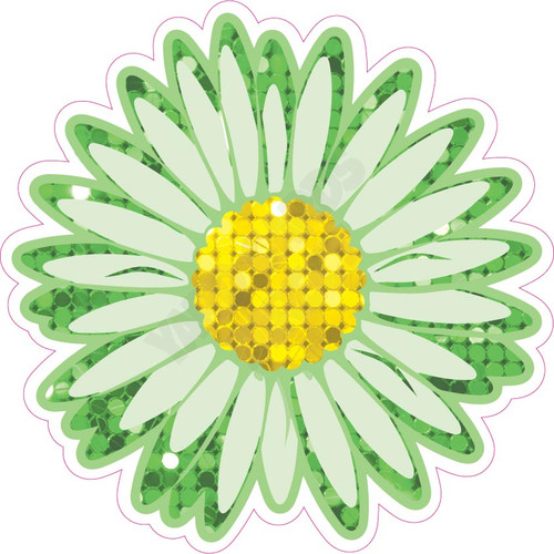 Flower - Style A - Large Sequin Light Green - Yard Card