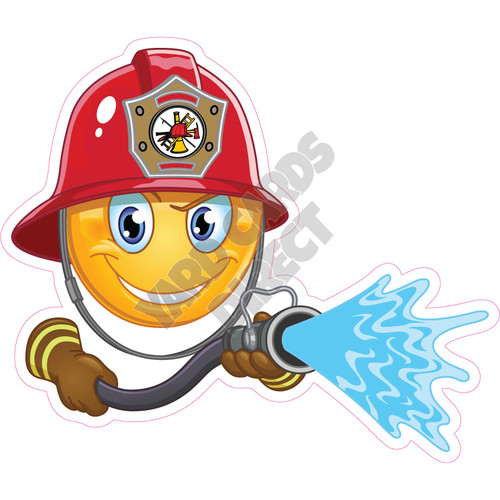 Firefighter Emoji - Style A - Yard Card